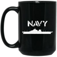 Load image into Gallery viewer, Designs by MyUtopia Shout Out:Navy Battleship Ceramic Coffee Mug,15 oz / Black,Ceramic Coffee Mug
