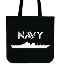 Load image into Gallery viewer, Designs by MyUtopia Shout Out:Navy Battleship Fabric Totebag Reusable Shopping Tote
