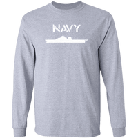 Load image into Gallery viewer, Designs by MyUtopia Shout Out:Navy Battleship Long Sleeve Ultra Cotton Unisex T-Shirt,Sport Grey / S,Long Sleeve T-Shirts
