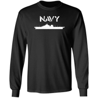 Load image into Gallery viewer, Designs by MyUtopia Shout Out:Navy Battleship Long Sleeve Ultra Cotton Unisex T-Shirt,Black / S,Long Sleeve T-Shirts
