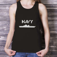 Load image into Gallery viewer, Designs by MyUtopia Shout Out:Navy Battleship Unisex Tank
