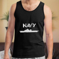 Load image into Gallery viewer, Designs by MyUtopia Shout Out:Navy Battleship Unisex Tank
