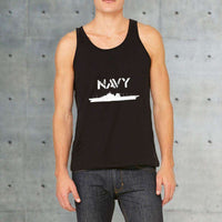 Load image into Gallery viewer, Designs by MyUtopia Shout Out:Navy Battleship Unisex Tank
