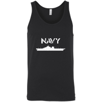 Load image into Gallery viewer, Designs by MyUtopia Shout Out:Navy Battleship Unisex Tank,X-Small / Black,Tank Tops
