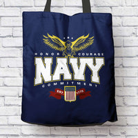 Load image into Gallery viewer, Designs by MyUtopia Shout Out:Navy Fabric Totebag Reusable Shopping Tote
