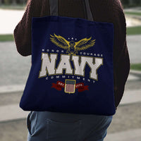 Load image into Gallery viewer, Designs by MyUtopia Shout Out:Navy Fabric Totebag Reusable Shopping Tote

