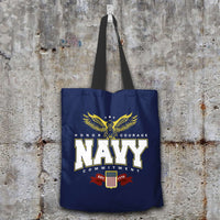 Load image into Gallery viewer, Designs by MyUtopia Shout Out:Navy Fabric Totebag Reusable Shopping Tote
