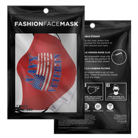 Load image into Gallery viewer, Designs by MyUtopia Shout Out:Navy Flag Anchor on Red Fitted Face Mask w. Adjustable Ear Loops
