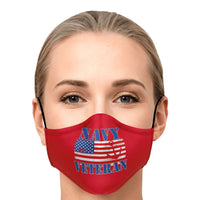 Load image into Gallery viewer, Designs by MyUtopia Shout Out:Navy Flag Anchor on Red Fitted Face Mask w. Adjustable Ear Loops
