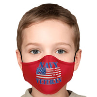 Load image into Gallery viewer, Designs by MyUtopia Shout Out:Navy Flag Anchor on Red Fitted Face Mask w. Adjustable Ear Loops
