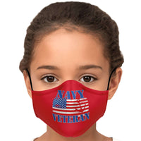 Load image into Gallery viewer, Designs by MyUtopia Shout Out:Navy Flag Anchor on Red Fitted Face Mask w. Adjustable Ear Loops
