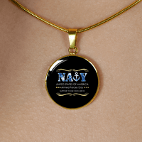 Load image into Gallery viewer, Designs by MyUtopia Shout Out:Navy Support Those Who Serve Personalized Engravable Keepsake Necklace
