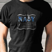 Load image into Gallery viewer, Designs by MyUtopia Shout Out:Navy U.S. of A. Armed Forces Day Support Those Who Serve Adult Unisex T-Shirt
