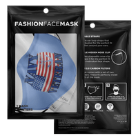 Load image into Gallery viewer, Designs by MyUtopia Shout Out:Navy Veteran Flag Anchor Light Blue Fitted Face Mask w. Adjustable Ear Loops
