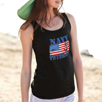 Load image into Gallery viewer, Designs by MyUtopia Shout Out:Navy Veteran w. American Flag and Anchor Unisex Tank
