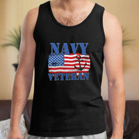 Load image into Gallery viewer, Designs by MyUtopia Shout Out:Navy Veteran w. American Flag and Anchor Unisex Tank
