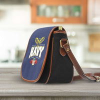 Load image into Gallery viewer, Designs by MyUtopia Shout Out:Navy Wings Canvas Saddlebag Style Crossbody Purse
