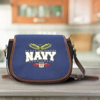 Load image into Gallery viewer, Designs by MyUtopia Shout Out:Navy Wings Canvas Saddlebag Style Crossbody Purse

