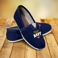 Load image into Gallery viewer, Designs by MyUtopia Shout Out:Navy Wings Casual Canvas Slip on Shoes Women&#39;s Flats
