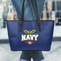 Load image into Gallery viewer, Designs by MyUtopia Shout Out:Navy Wings Faux Leather Totebag Purse,Large (11 x 17 x 6) / Navy Blue,tote bag purse
