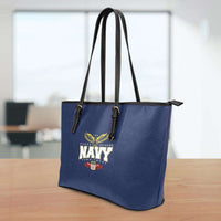 Load image into Gallery viewer, Designs by MyUtopia Shout Out:Navy Wings Faux Leather Totebag Purse
