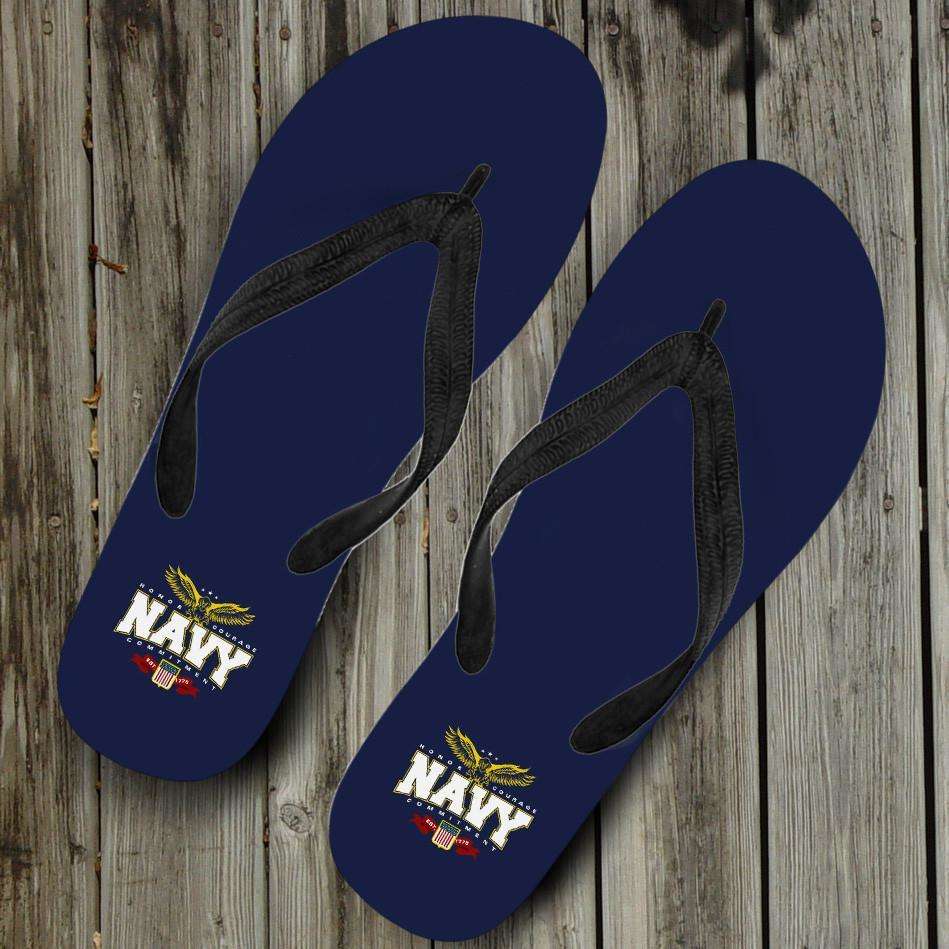 Designs by MyUtopia Shout Out:Navy Wings Flip-Flops