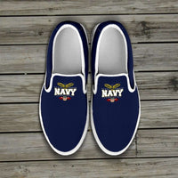 Load image into Gallery viewer, Designs by MyUtopia Shout Out:Navy Wings Slip-on Shoes
