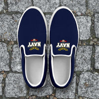 Load image into Gallery viewer, Designs by MyUtopia Shout Out:Navy Wings Slip-on Shoes
