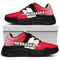 Load image into Gallery viewer, Designs by MyUtopia Shout Out:Nebraska #BigRed Chunky Sneakers,Women&#39;s / Ladies US5.5 (EU36) / Red,Chunky Sneakers
