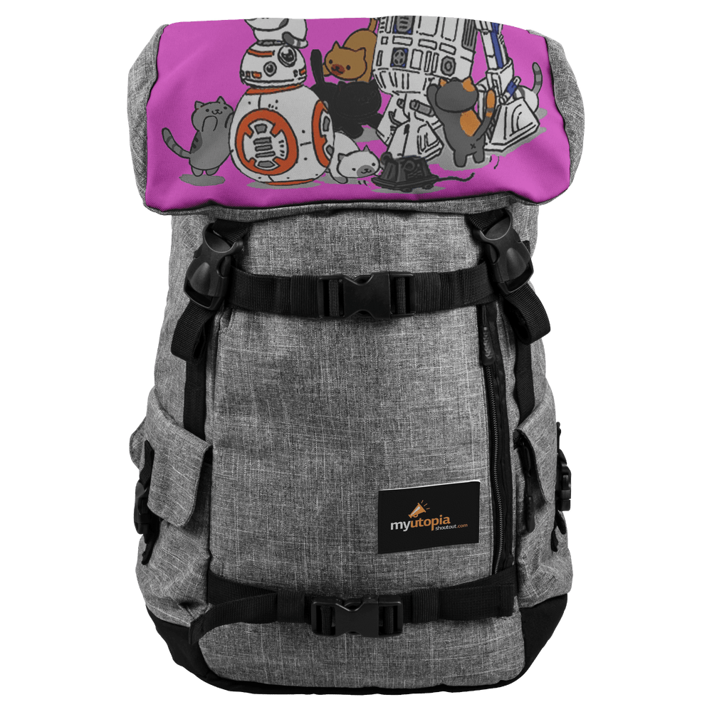 Designs by MyUtopia Shout Out:Nekos and Droids Playing Commuting Travel Backpack