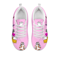 Load image into Gallery viewer, Designs by MyUtopia Shout Out:Nekos Chasing BB-8  Mesh Running Shoes,Pink / White / Ladies US5 (EU35),Running Shoes
