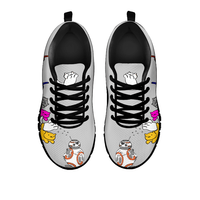 Load image into Gallery viewer, Designs by MyUtopia Shout Out:Nekos Chasing BB-8  Mesh Running Shoes,Grey / Black / Ladies US5 (EU35),Running Shoes
