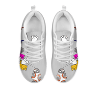 Load image into Gallery viewer, Designs by MyUtopia Shout Out:Nekos Chasing BB-8  Mesh Running Shoes,Grey / White / Ladies US5 (EU35),Running Shoes
