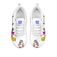 Load image into Gallery viewer, Designs by MyUtopia Shout Out:Nekos Chasing BB-8  Mesh Running Shoes,White / White / Ladies US5 (EU35),Running Shoes
