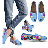 Load image into Gallery viewer, Designs by MyUtopia Shout Out:Nekos Chasing Mouse Droid - Casual Canvas Slip on Shoes Women&#39;s Flats

