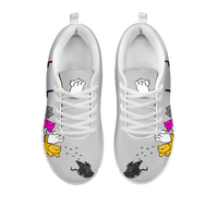 Load image into Gallery viewer, Designs by MyUtopia Shout Out:Nekos Chasing Mouse Droid - Women&#39;s Running Shoes,Grey / White / Ladies US5 (EU35),Running Shoes

