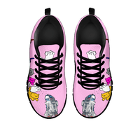 Load image into Gallery viewer, Designs by MyUtopia Shout Out:Nekos Chasing R2-D2 - Women&#39;s Running Shoes,Pink / Black / Ladies US5 (EU35),Running Shoes
