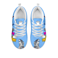 Load image into Gallery viewer, Designs by MyUtopia Shout Out:Nekos Chasing R2-D2 - Women&#39;s Running Shoes,Blue / White / Ladies US5 (EU35),Running Shoes
