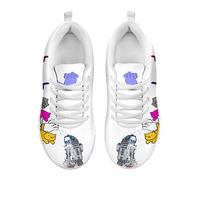 Load image into Gallery viewer, Designs by MyUtopia Shout Out:Nekos Chasing R2-D2 - Women&#39;s Running Shoes,White / White / Ladies US5 (EU35),Running Shoes
