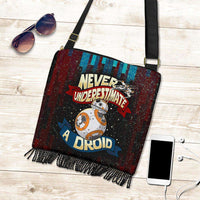 Load image into Gallery viewer, Designs by MyUtopia Shout Out:Never Underestimate a Droid Fabric Hobo Crossbody Purse
