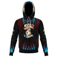 Load image into Gallery viewer, Designs by MyUtopia Shout Out:Never Underestimate a Droid Fleece Lined Fashion Pullover Hoodie,XS / Multi,Fashion Hoodie - AOP
