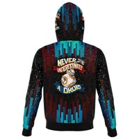 Load image into Gallery viewer, Designs by MyUtopia Shout Out:Never Underestimate a Droid Fleece Lined Fashion Zip Hoodie
