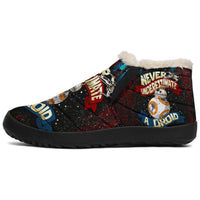 Load image into Gallery viewer, Designs by MyUtopia Shout Out:Never Underestimate a Droid Winter Nylon Slip-on Sneakers,Women&#39;s / Women&#39;s US4.5 (EU35),Winter Slip-on Sneaker
