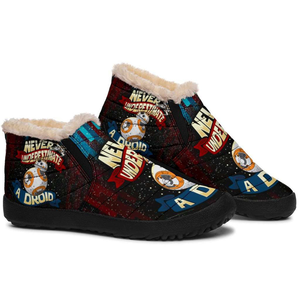 Designs by MyUtopia Shout Out:Never Underestimate a Droid Winter Nylon Slip-on Sneakers