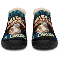 Load image into Gallery viewer, Designs by MyUtopia Shout Out:Never Underestimate a Droid Winter Nylon Slip-on Sneakers
