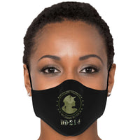 Load image into Gallery viewer, Designs by MyUtopia Shout Out:Never Underestimate a Woman with a DD-214 Retired Army Veteran Fitted Face Mask w. Adjustable Ear Loops
