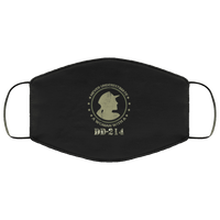 Load image into Gallery viewer, Designs by MyUtopia Shout Out:Never Underestimate A Woman with DD-214 Adult Fabric Face Mask with Elastic Ear Loops,3 Layer Fabric Face Mask / Black / Adult,Fabric Face Mask
