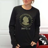 Load image into Gallery viewer, Designs by MyUtopia Shout Out:Never Underestimate A Woman With DD-214 Long Sleeve Ultra Cotton T-Shirt

