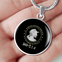 Load image into Gallery viewer, Designs by MyUtopia Shout Out:Never Underestimate A Woman With DD-214 Personalized Engravable Necklace
