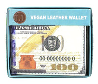 Load image into Gallery viewer, Designs by MyUtopia Shout Out:New 100-Dollar Bill Benjamin Vegan Leather Bifold Men's Wallet with Flip Up ID Window
